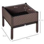 Outsunny 50cm x 50cm x 46.5cm Set of 2 41L Garden Raised Bed, Elevated Planter Box, Flower Vegetables Planting Container with Self-Watering Design and Drainage Holes