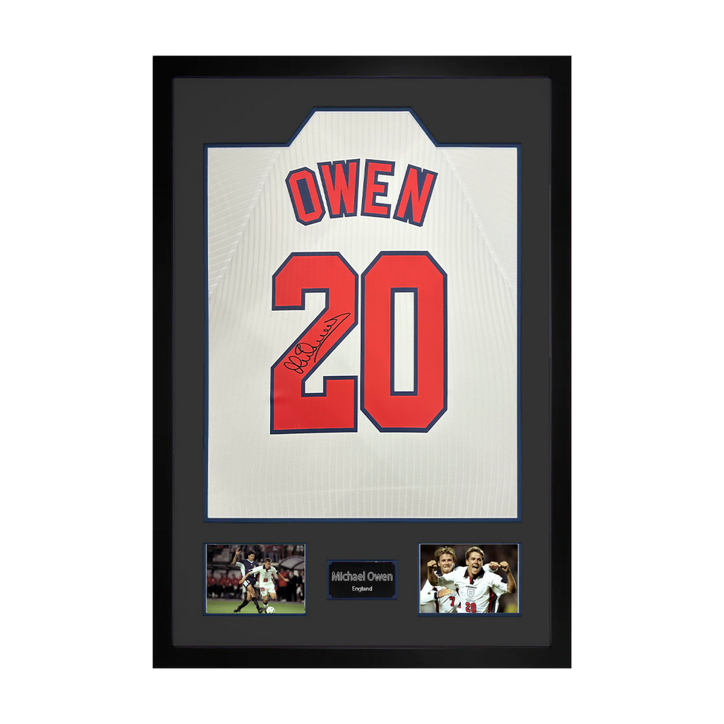Michael Owen Signed England 98' Shirt Premium Frame