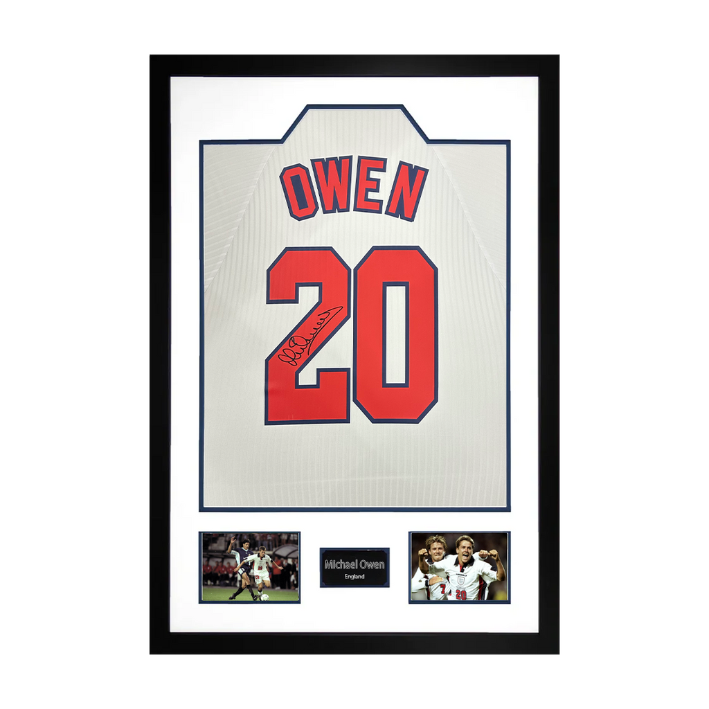 Michael Owen Signed England 98' Shirt Premium Frame