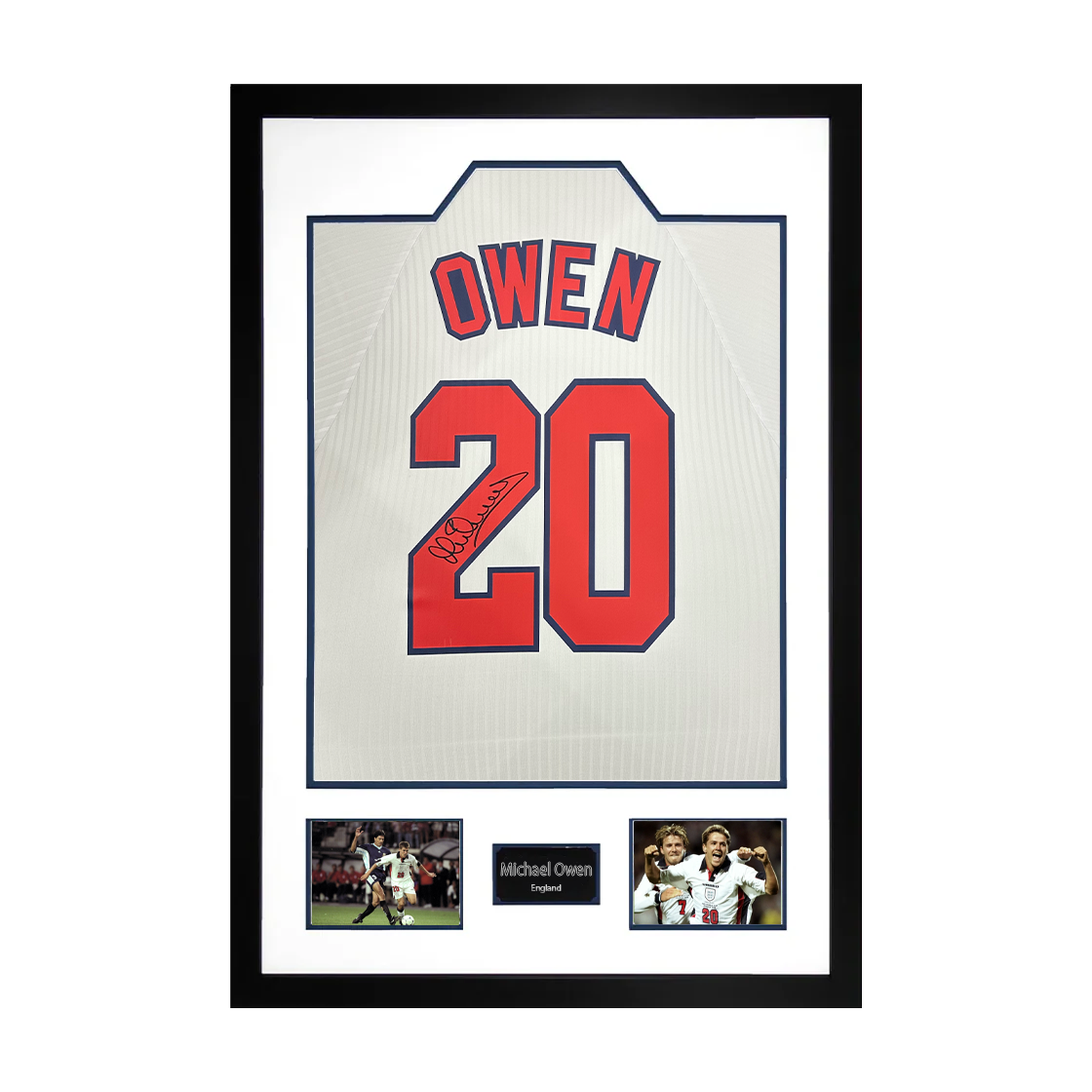 Michael Owen Signed England 98' Shirt Premium Frame