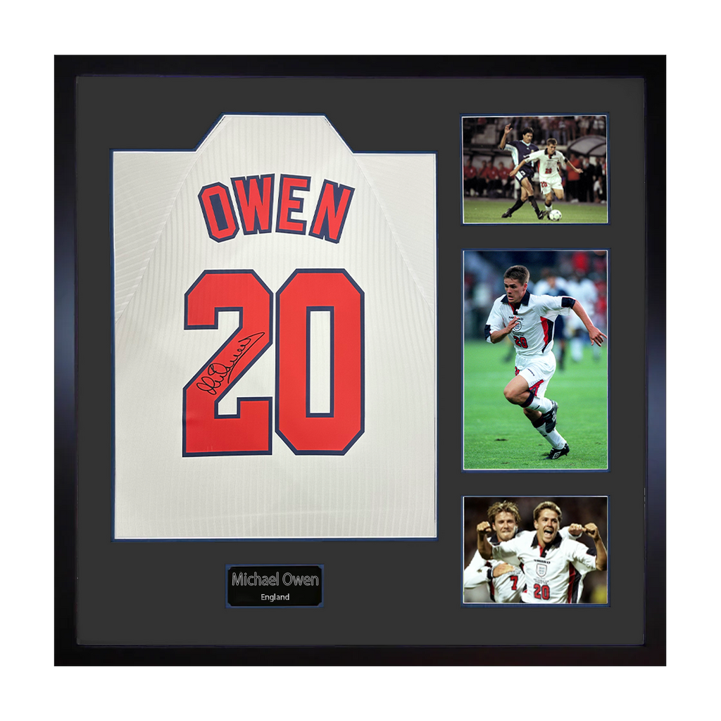 Michael Owen Signed England 98' Shirt Elite Frame