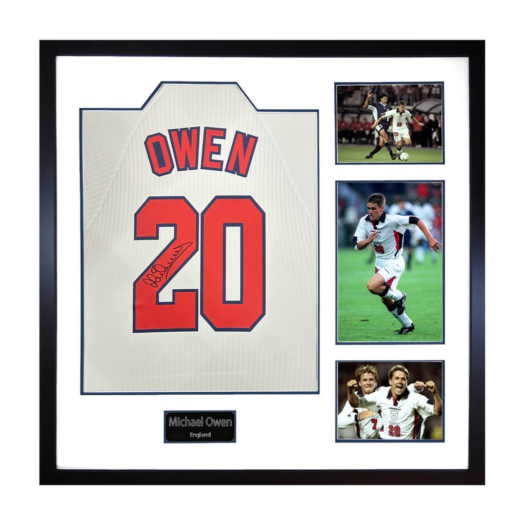 Michael Owen Signed England 98' Shirt Elite Frame