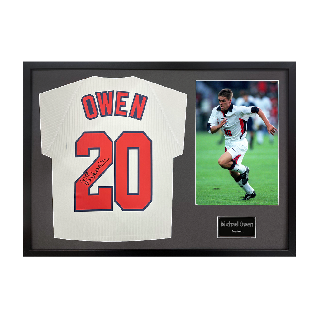 Michael Owen Signed England 98' Shirt Classic Frame