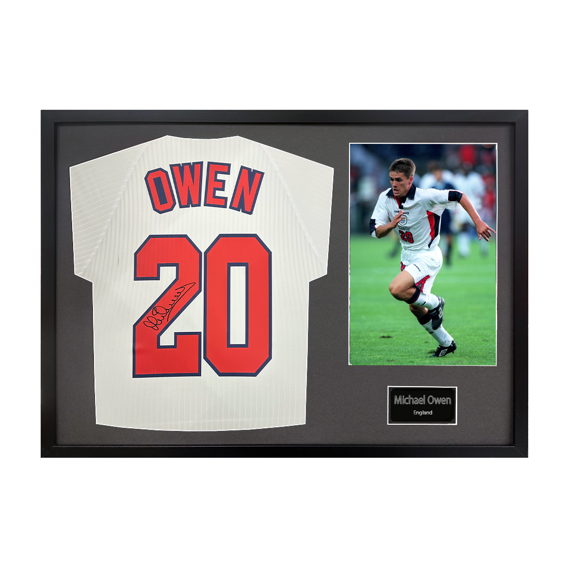 Michael Owen Signed England 98' Shirt Classic Frame