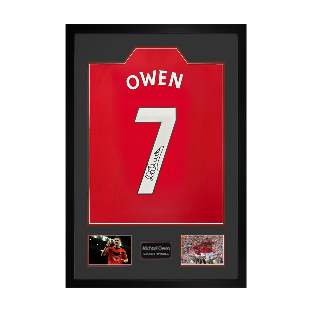 Michael Owen Signed Manchester United Shirt Premium Frame