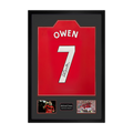 Michael Owen Signed Manchester United Shirt Premium Frame