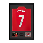 Michael Owen Signed Manchester United Shirt Premium Frame