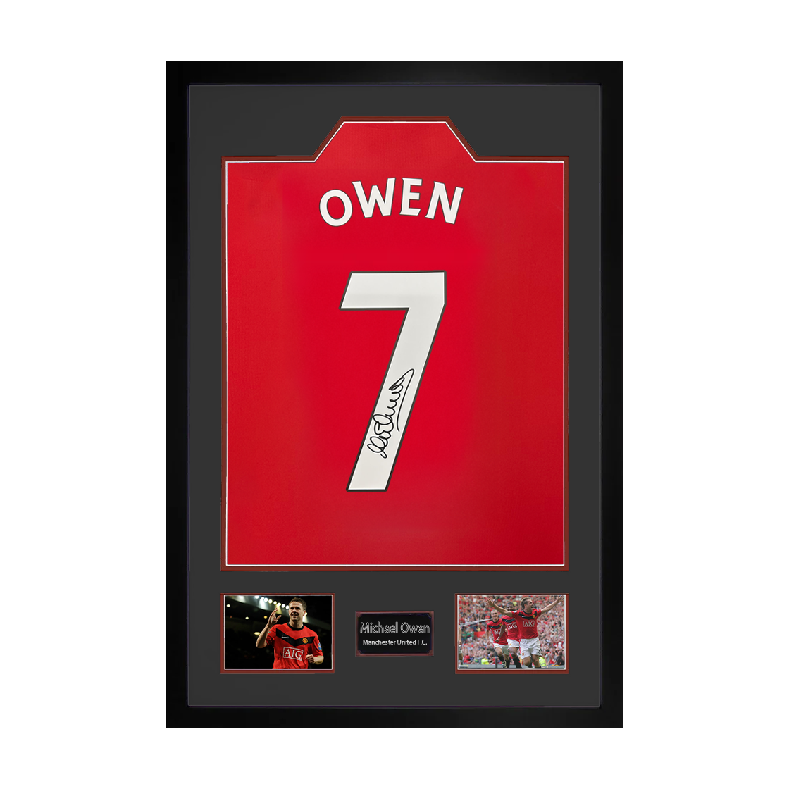 Michael Owen Signed Manchester United Shirt Premium Frame