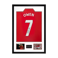 Michael Owen Signed Manchester United Shirt Premium Frame