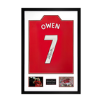 Michael Owen Signed Manchester United Shirt Premium Frame