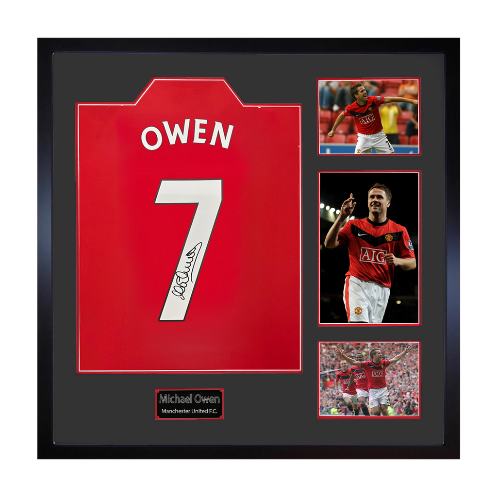 Michael Owen Signed Manchester United Shirt Elite Frame