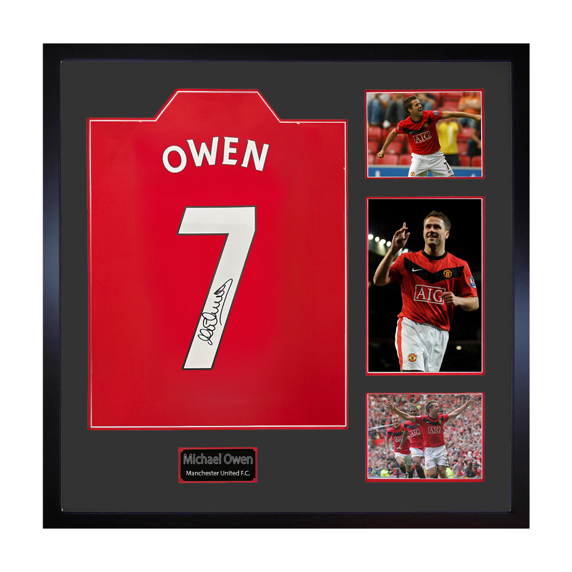 Michael Owen Signed Manchester United Shirt Elite Frame