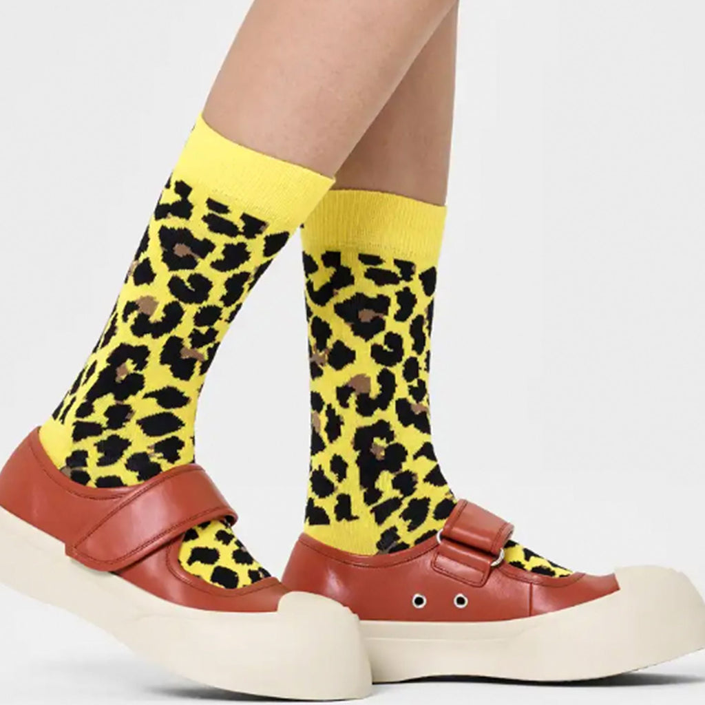Bright Leopard Design Novelty Patterned Socks for Men and Women