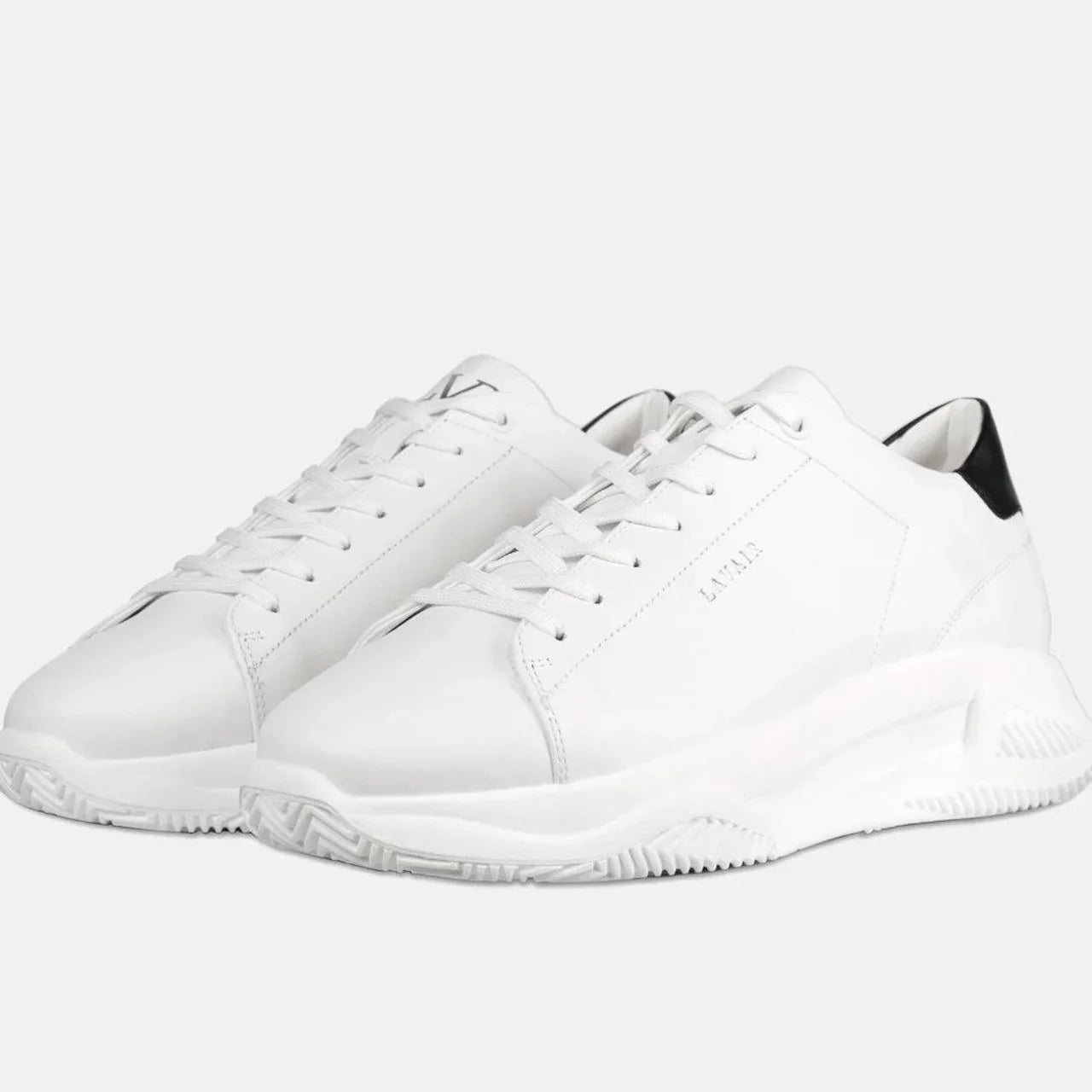 UK 5 Lavair Linear 2.0 White Black Chunky Leather Women Trainers – EU 38