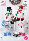 King Cole Christmas Knitting Pattern for Small & Large Snowmen 9182