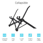 NEXSTAND Portable Adjustable Foldable Desk Holder Stand for Laptop / Notebook, Suitable for: More than 11.6 inch(Black)