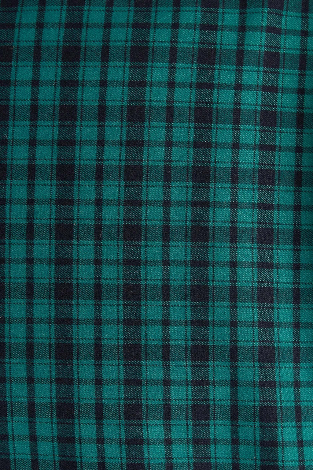 Sassa Winter Gingham Tiered Mini Dress in Green and Black