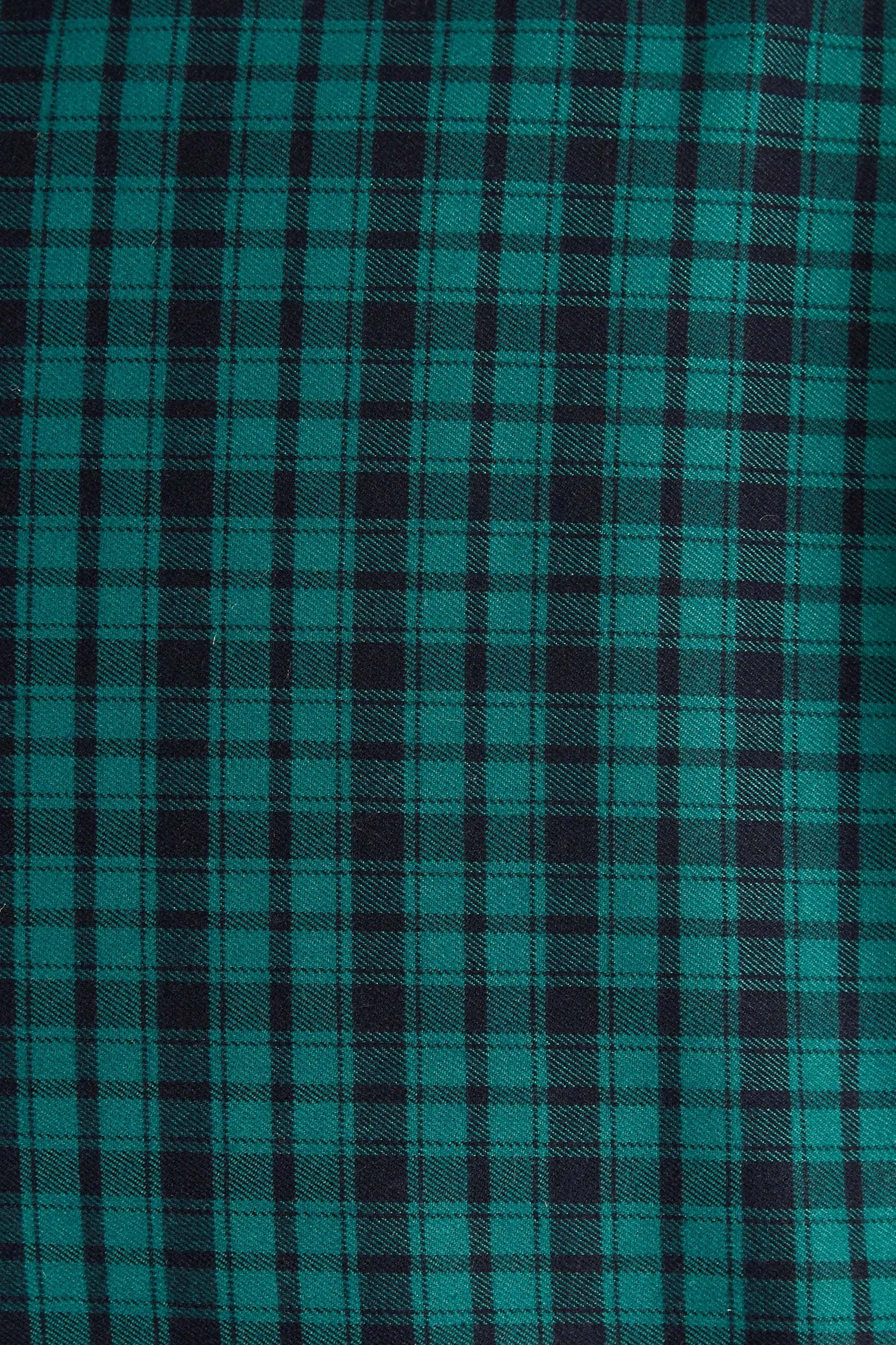 Sassa Winter Gingham Tiered Mini Dress in Green and Black