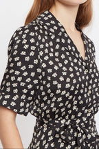 Louche Peta Call Me Print Short Sleeve Midi Shirt Dress