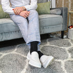 Mens Plain Coloured Cotton Rich Ribbed Dress Socks