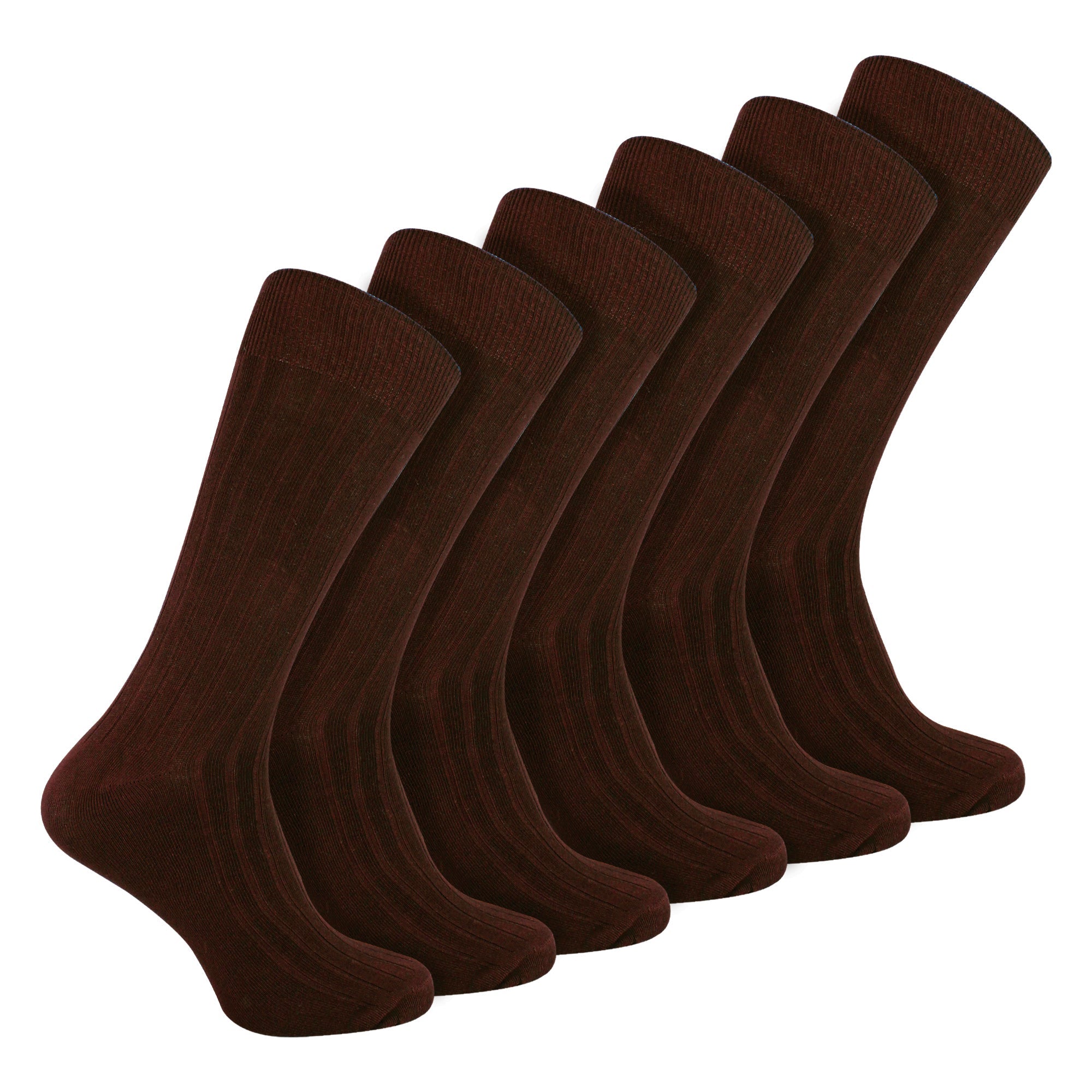 Mens Plain Coloured Cotton Rich Ribbed Dress Socks