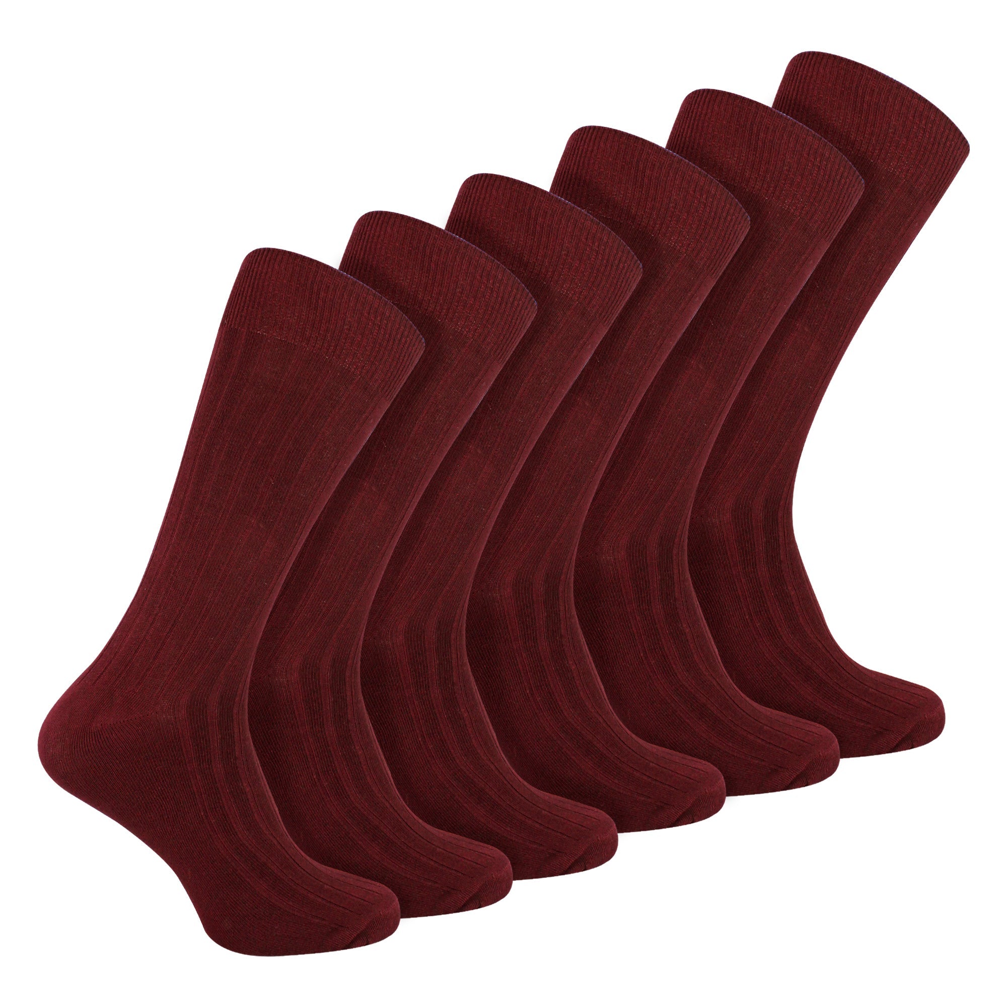 Mens Plain Coloured Cotton Rich Ribbed Dress Socks