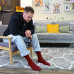 Mens Plain Coloured Cotton Rich Ribbed Dress Socks