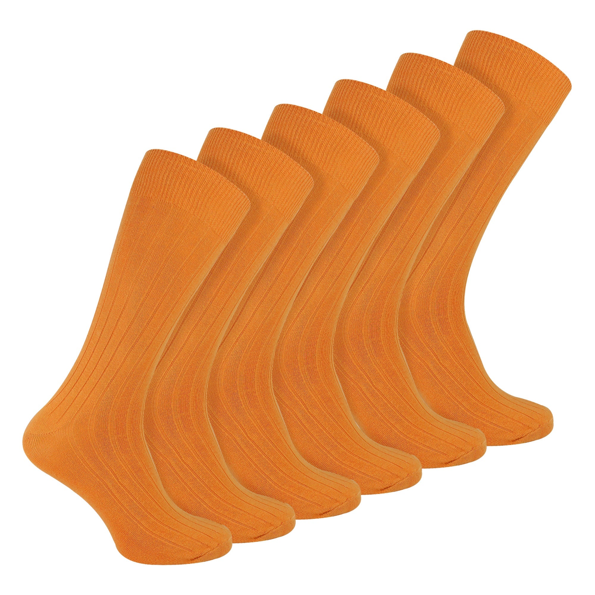 Mens Plain Coloured Cotton Rich Ribbed Dress Socks