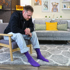Mens Plain Coloured Cotton Rich Ribbed Dress Socks