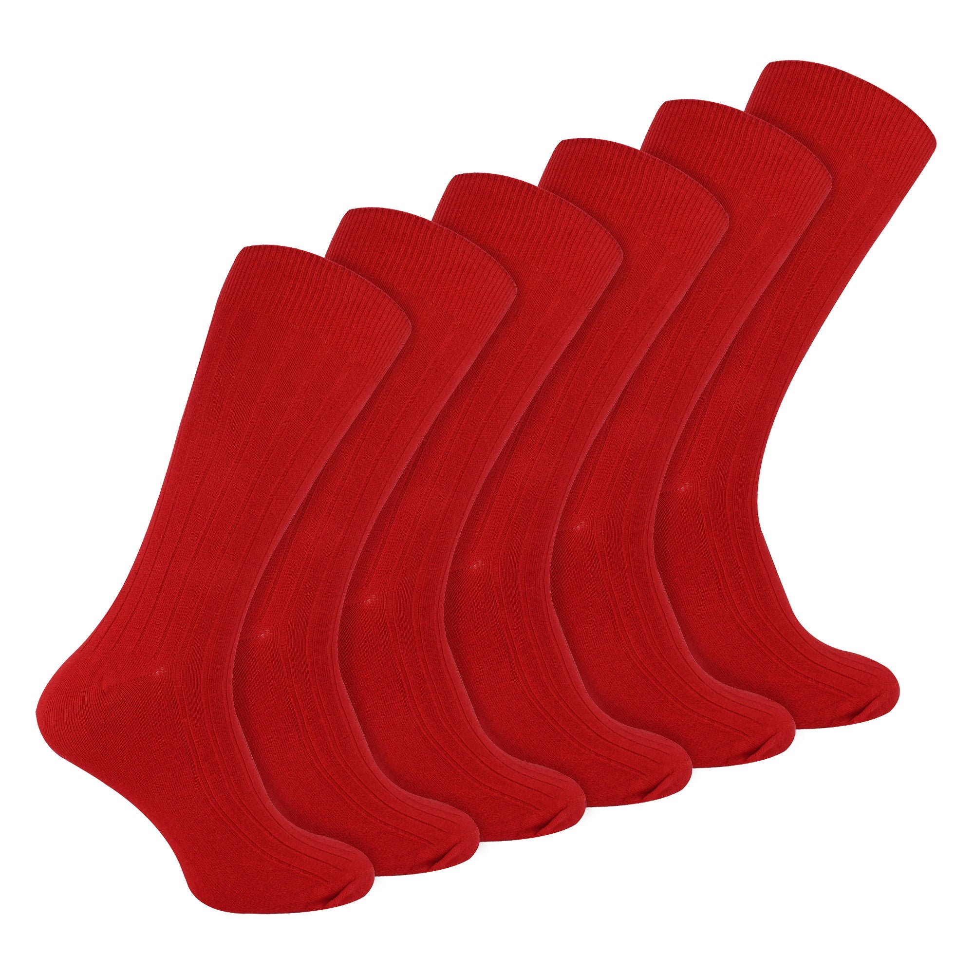 Mens Plain Coloured Cotton Rich Ribbed Dress Socks