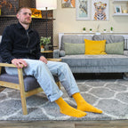 Mens Plain Coloured Cotton Rich Ribbed Dress Socks