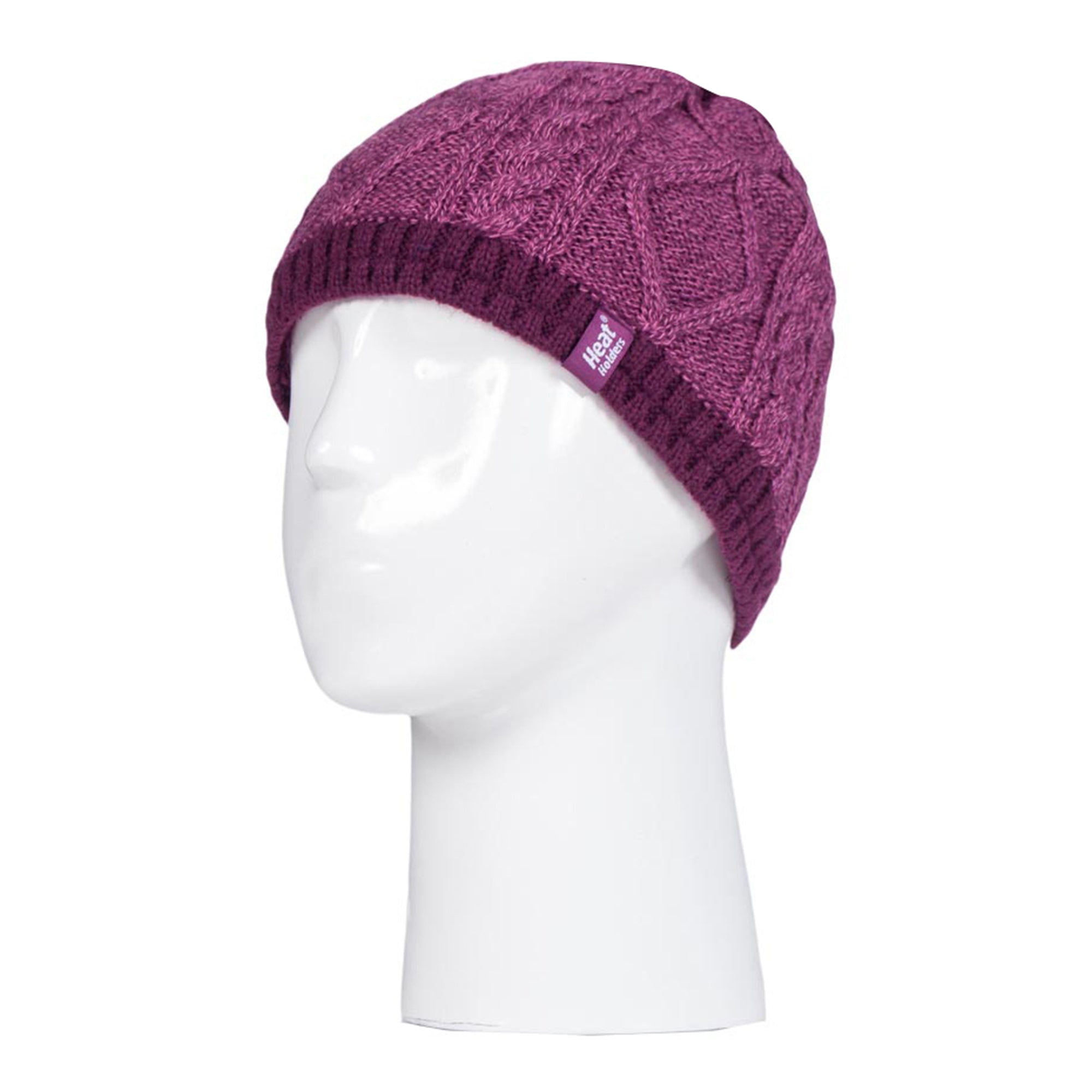 Kids Girls Cable Knitted Warm Fleece Lined Winter Hat & Gloves Set