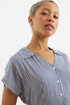 Prudence School Stripe Laced Back Mini Dress
