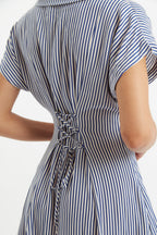 Prudence School Stripe Laced Back Mini Dress
