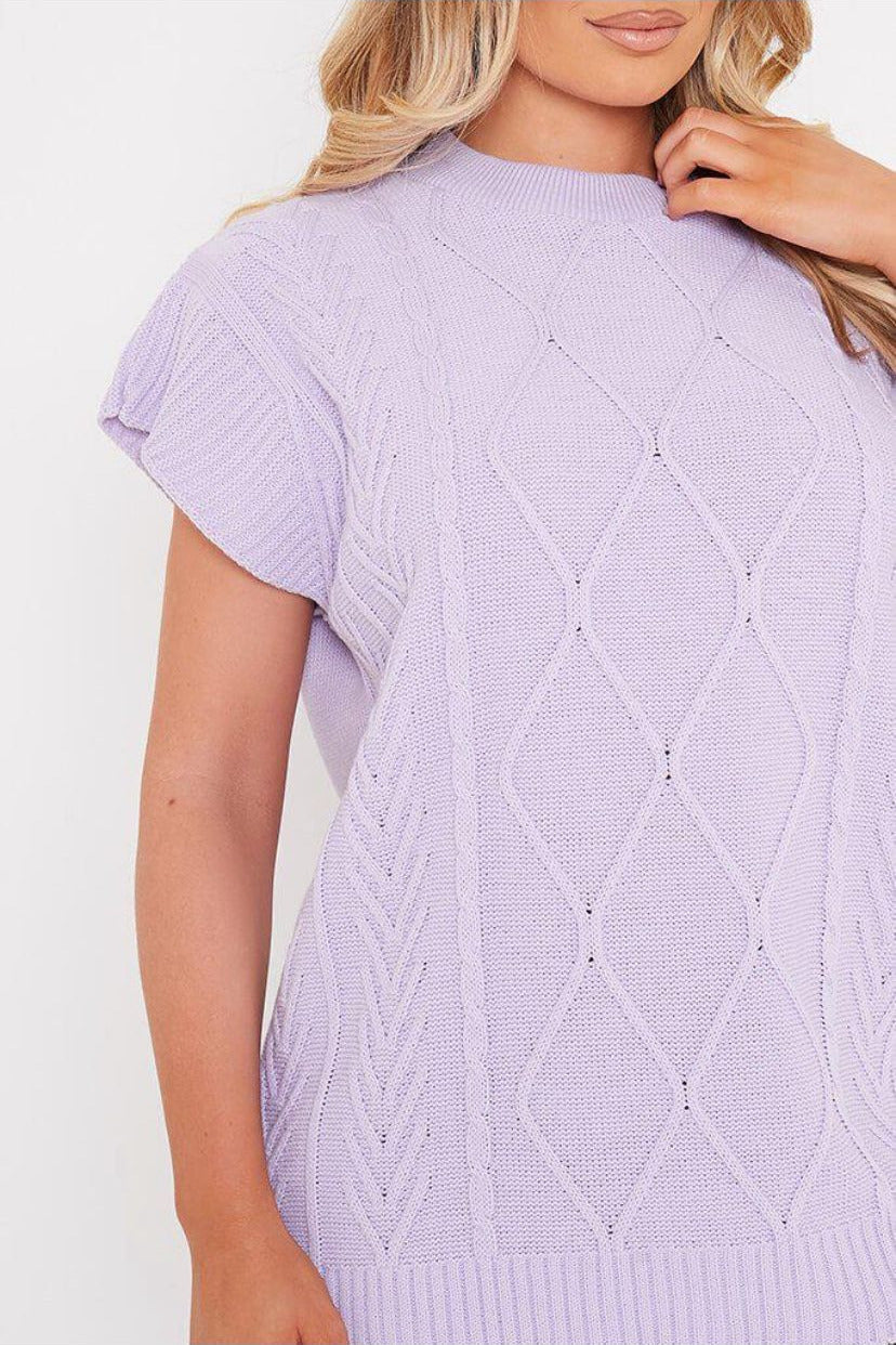 Diamond Knitt Short Sleeve Vest Jumper