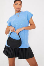 Diamond Knitt Short Sleeve Vest Jumper