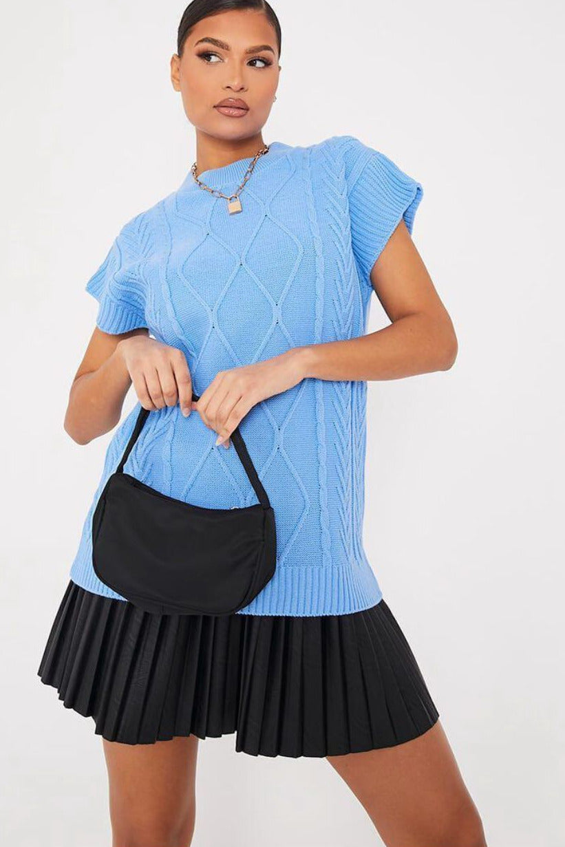 Diamond Knitt Short Sleeve Vest Jumper