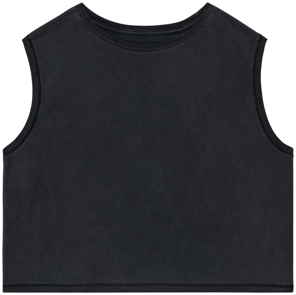 Organic Faded Cropped Tank Top: Womens