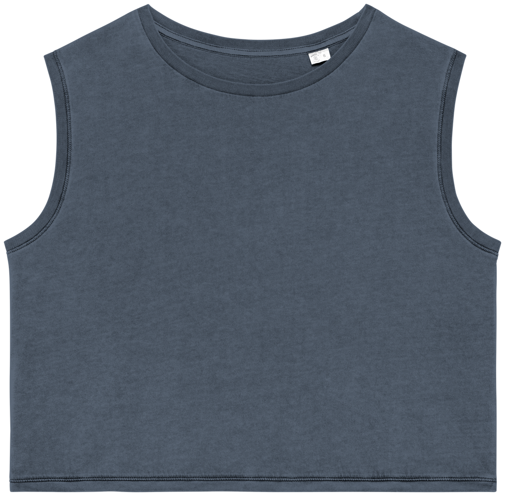 Organic Faded Cropped Tank Top: Womens