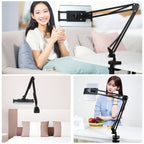 PULUZ  Live Broadcast Desktop Arm Stand Suspension Clamp Holder with Tablet PC Clamp(Black)