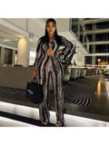 Vertical Colorblock Lace Up Wide Leg Jumpsuit