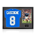 Paul Gascoigne Signed Rangers Shirt Classic Frame