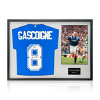 Paul Gascoigne Signed Rangers Shirt Classic Frame