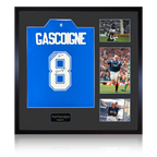 Paul Gascoigne Signed Rangers Shirt Elite Frame