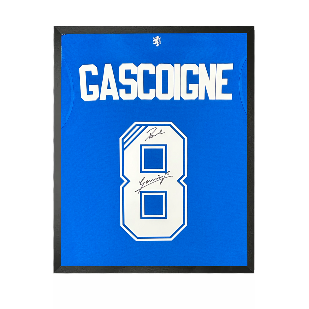 Paul Gascoigne Signed Rangers Shirt Compact Frame