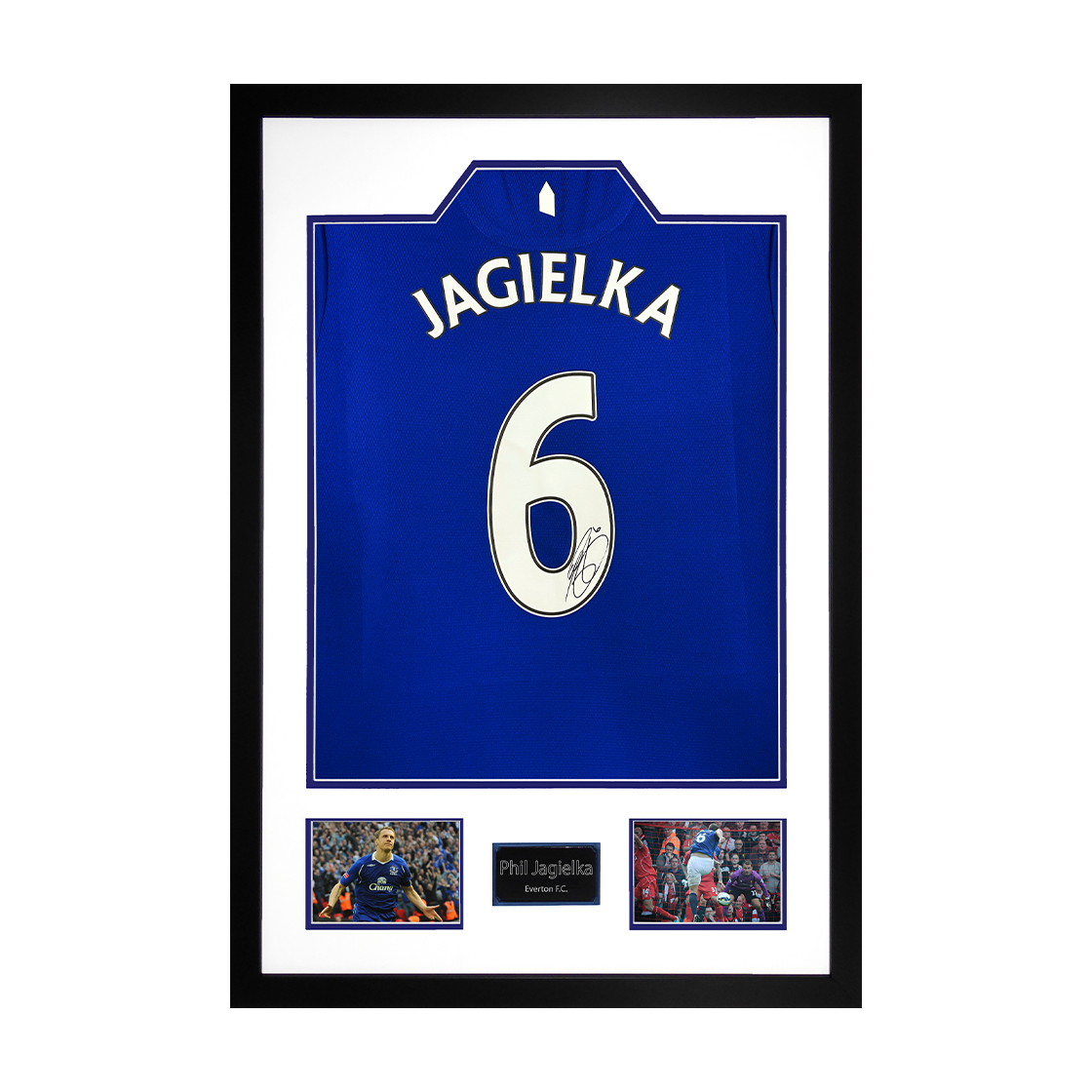 Phil Jagielka Signed Everton Shirt Premium Frame