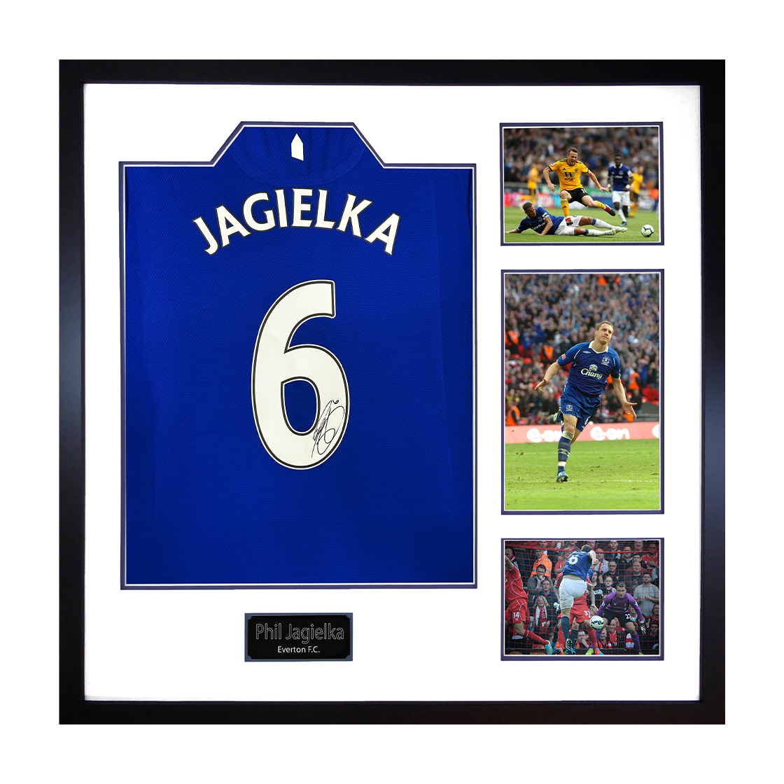 Phil Jagielka Signed Everton Shirt Elite Frame