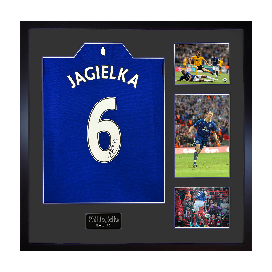 Phil Jagielka Signed Everton Shirt Elite Frame