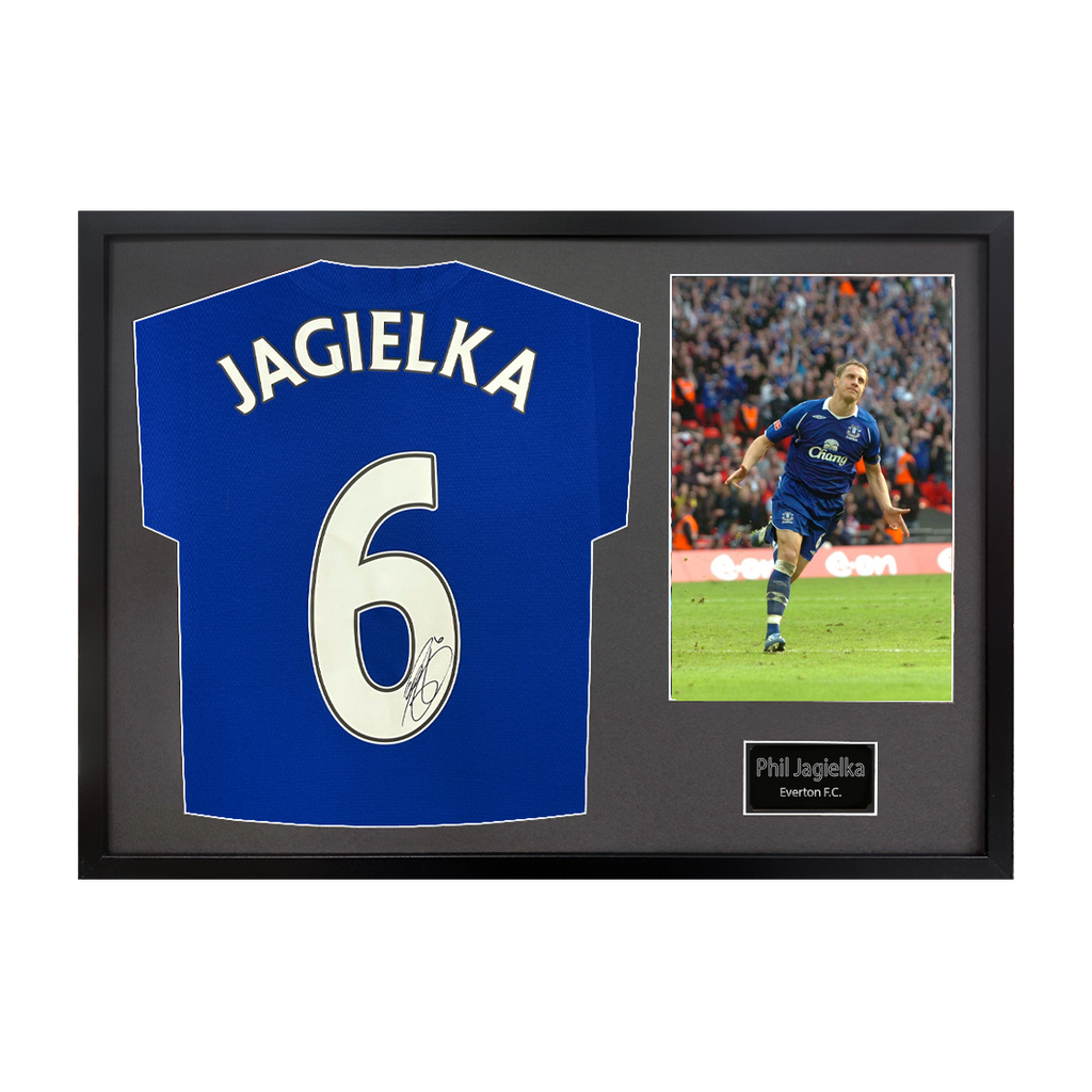 Phil Jagielka Signed Everton Shirt Classic Frame