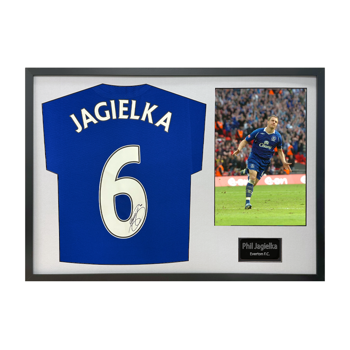 Phil Jagielka Signed Everton Shirt Classic Frame